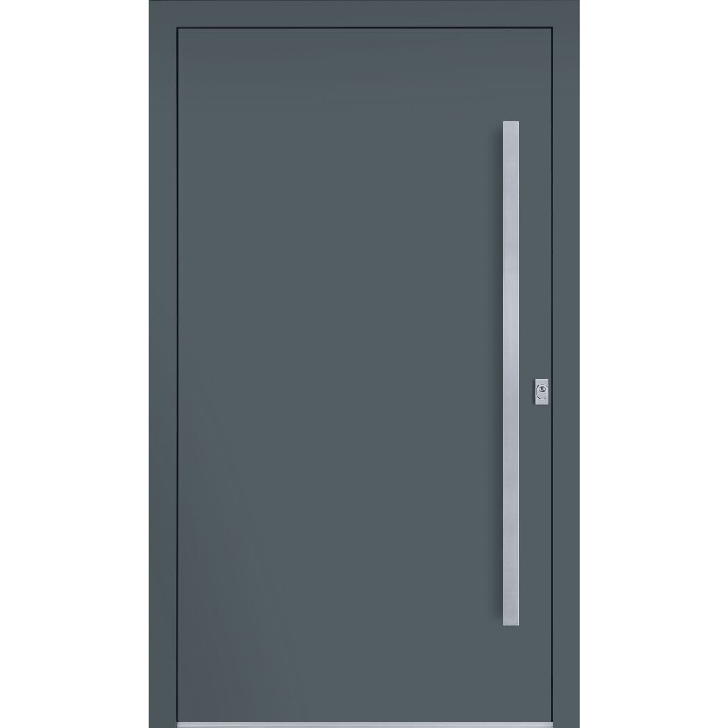 Sicherheitshaustür 'A801S4' Aluminium rechts basaltgrau, Sondermaß