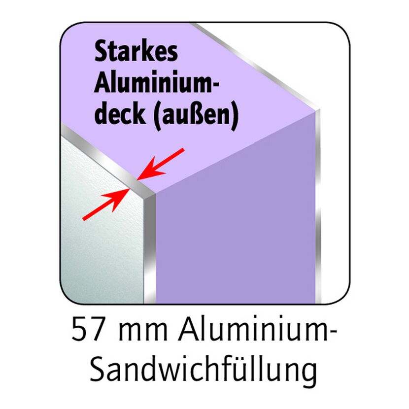 Sicherheitshaustür 'A801S4' Aluminium rechts braun, Sondermaß