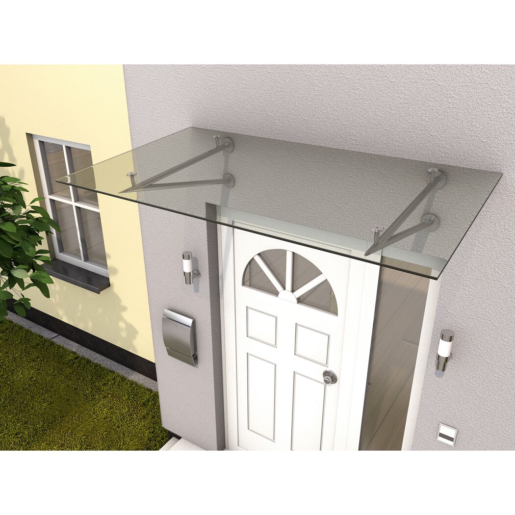 Edelstahlvordach 'HD/V' klar 160 x 90 x 35 cm