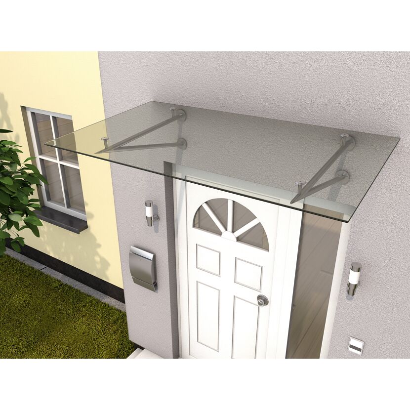Edelstahlvordach 'HD/V' klar 160 x 90 x 35 cm