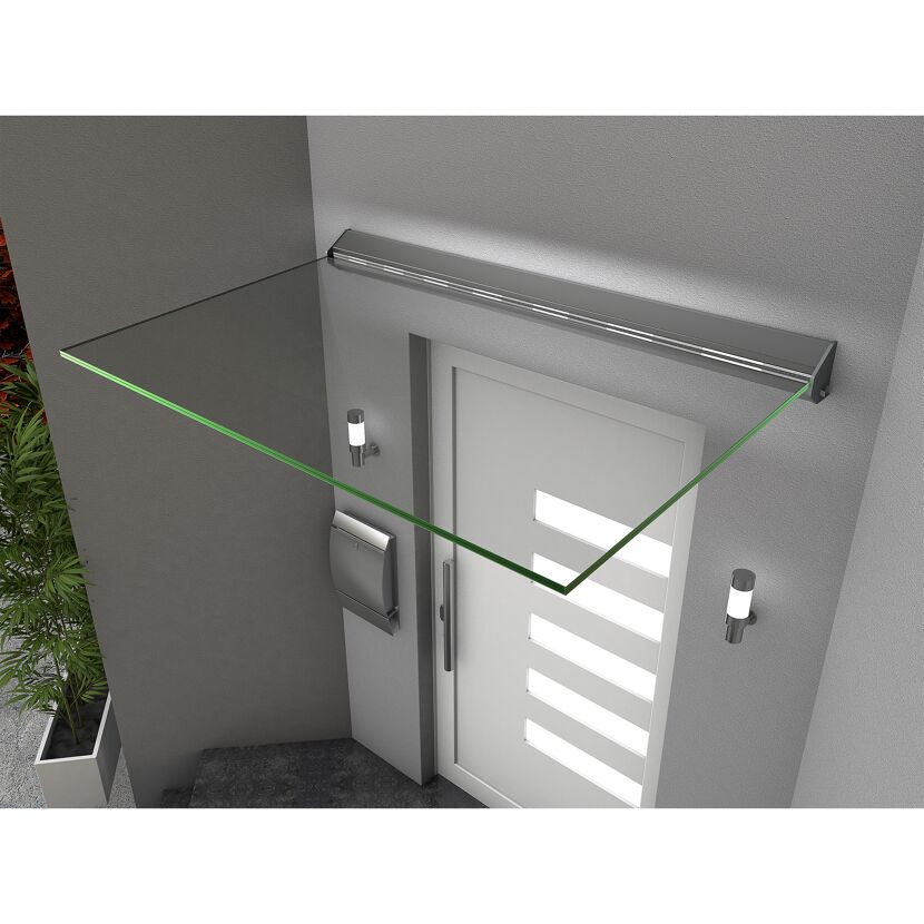 Echtglasvordach 'LED' klar 160 x 93,5 x 13,5 cm