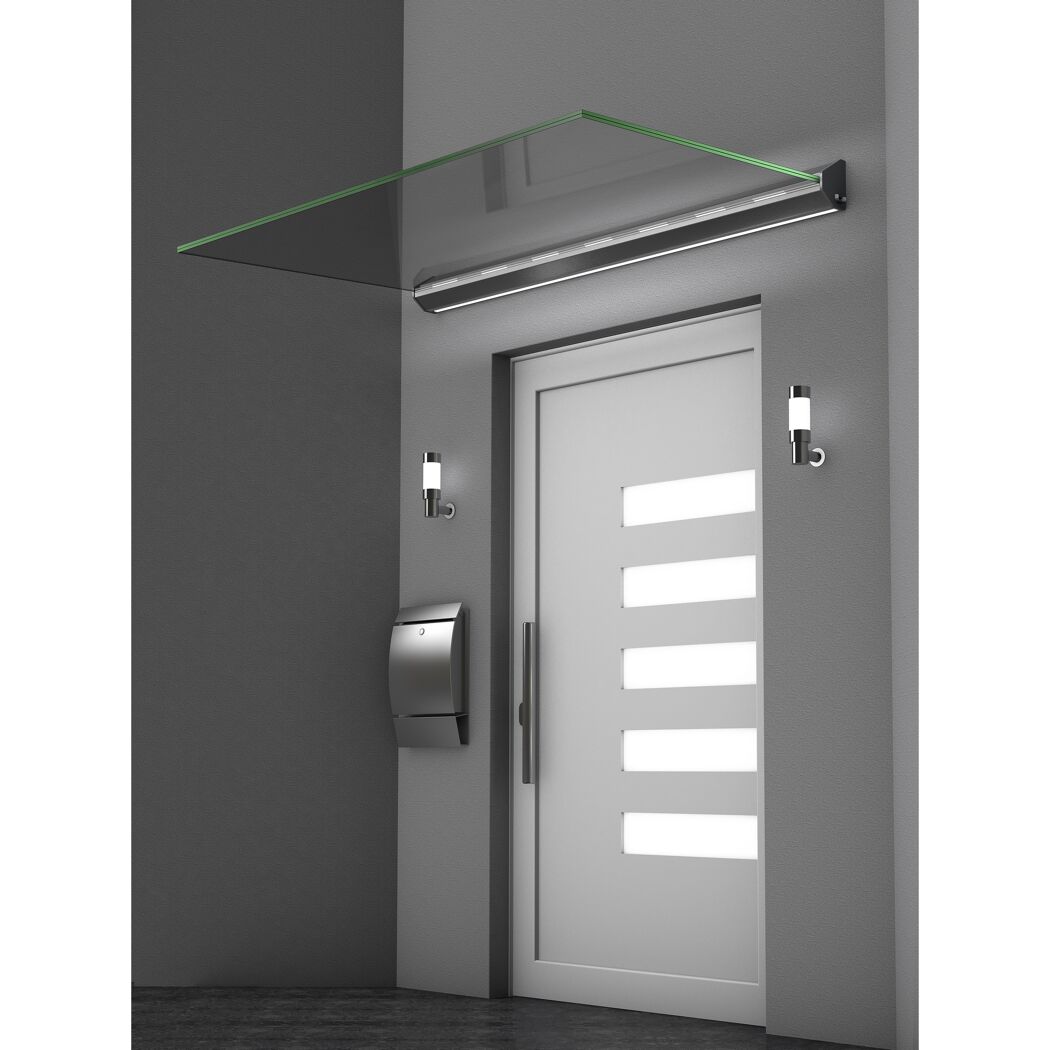 Echtglasvordach 'LED' klar 160 x 93,5 x 13,5 cm