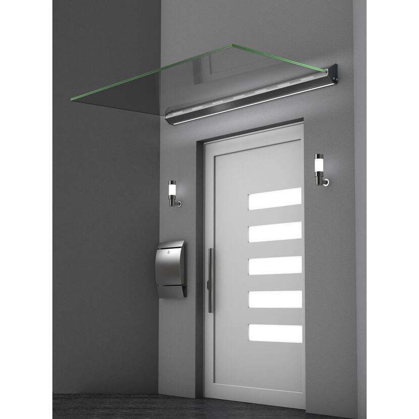 Echtglasvordach 'LED' klar 160 x 93,5 x 13,5 cm