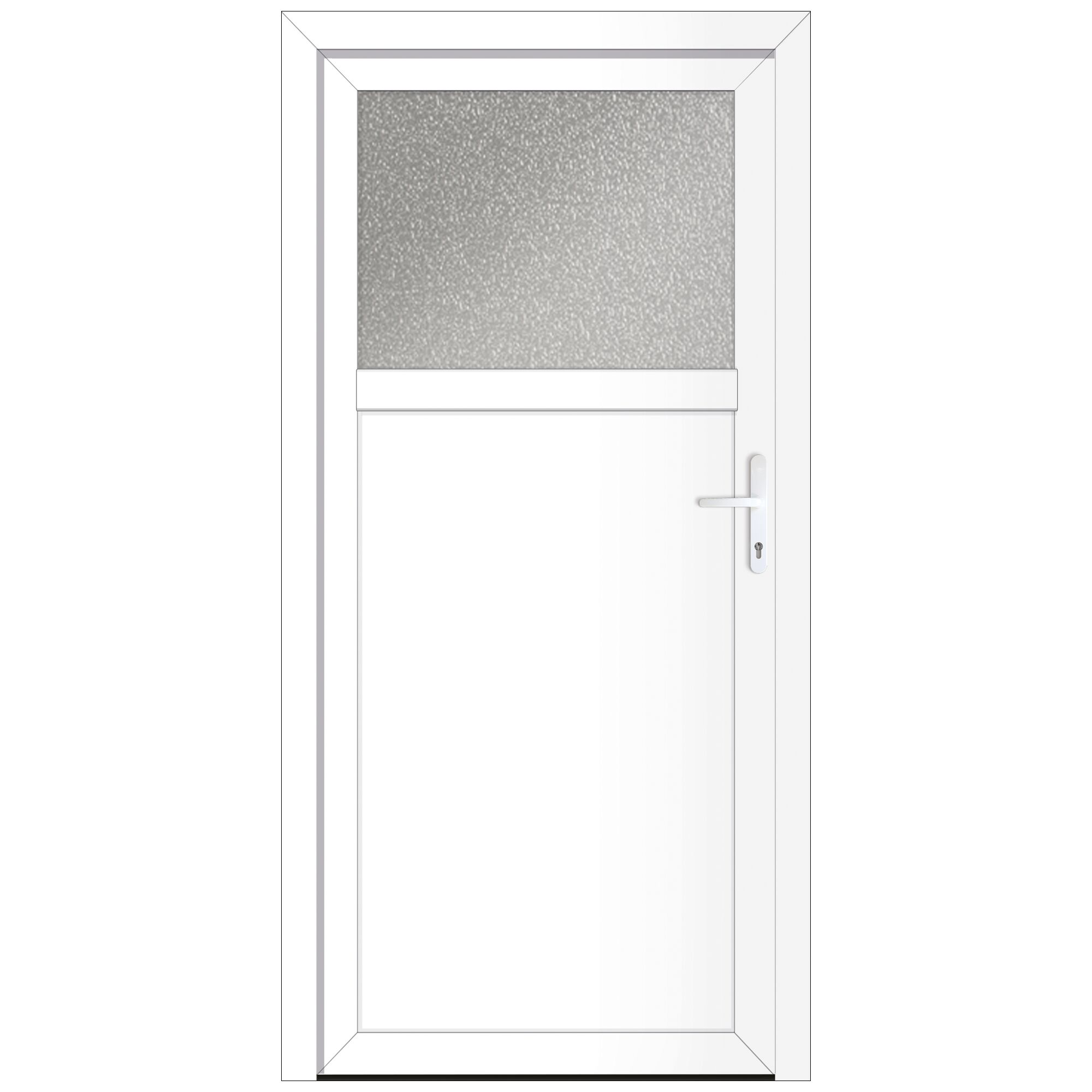 Weiße Tür mit Glaseinsatz