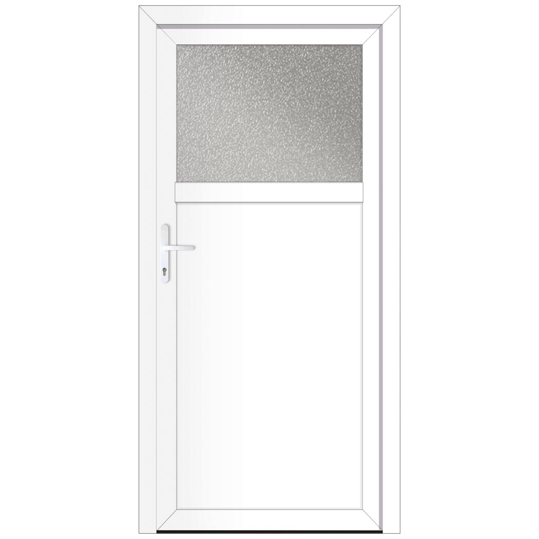 Kunststoff-Nebeneingangstür 'BAZ 682' 98 x 198 cm Anschlag links, weiß