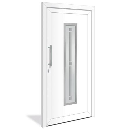 3. Bild von Haustür 'Fresno' links weiß 1100 x 2200 mm Sonderdekor