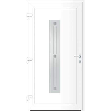 4. Bild von Haustür 'Fresno' links weiß 1100 x 2200 mm Sonderdekor
