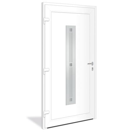5. Bild von Haustür 'Fresno' links weiß 1100 x 2200 mm Sonderdekor
