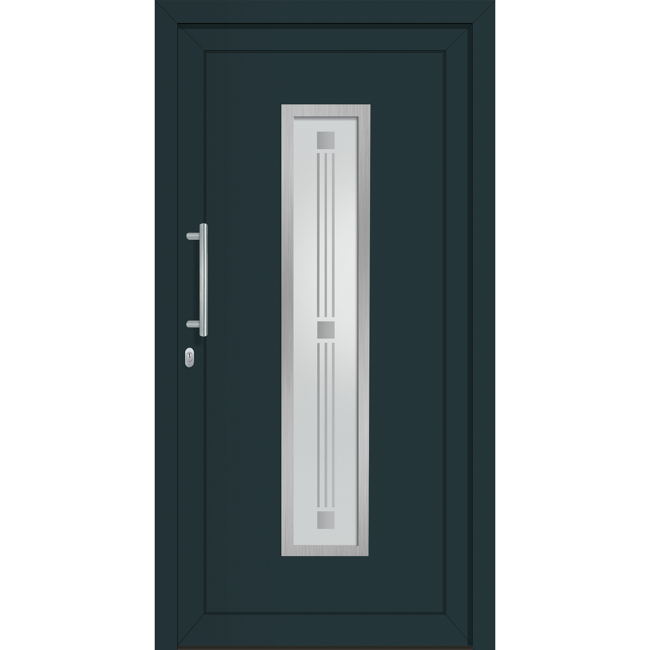 Bild von Haustür 'Fresno' links 1000 x 2000 mm weiss/anthrazit