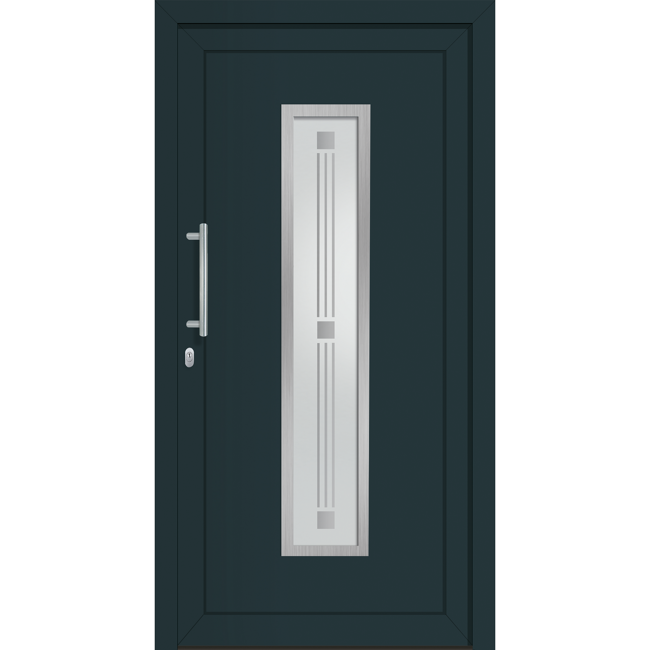Bild von Haustür 'Fresno' links 1100 x 2100 mm weiss/anthrazit