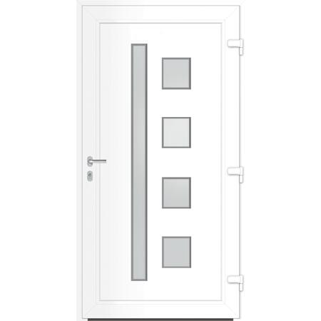 4. Bild von Haustür 'Tulsa' rechts weiß 1100 x 2200 mm Sondderdekor