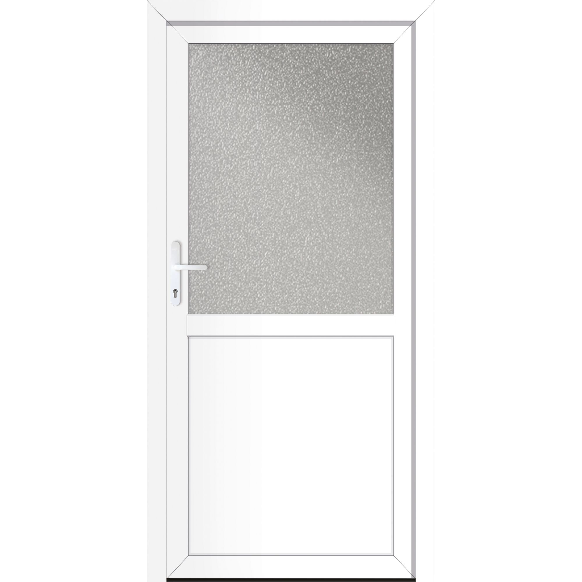 Weiße Tür mit Glaseinsatz