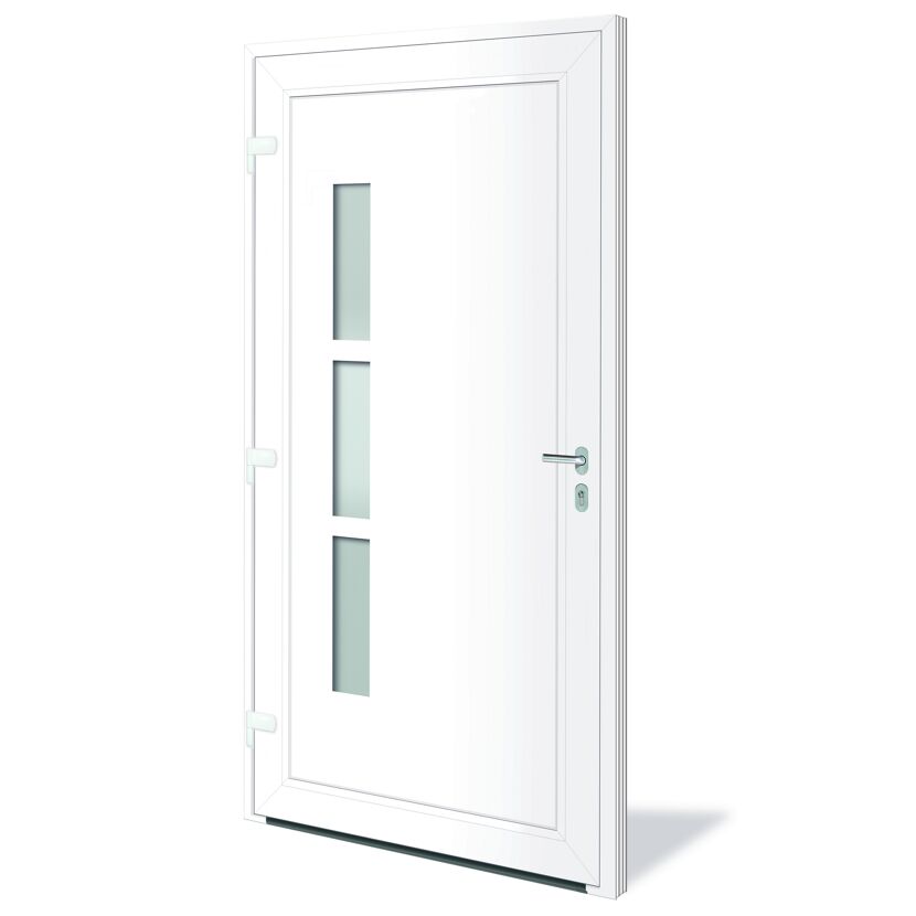 Weiße Alu-PVC-Haustür Toledo R