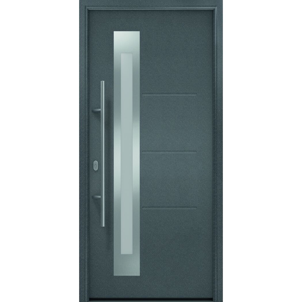 Haustür 'ISOPRO Secur IPS 780 S' anthrazit metallic 110 x 210 cm, links