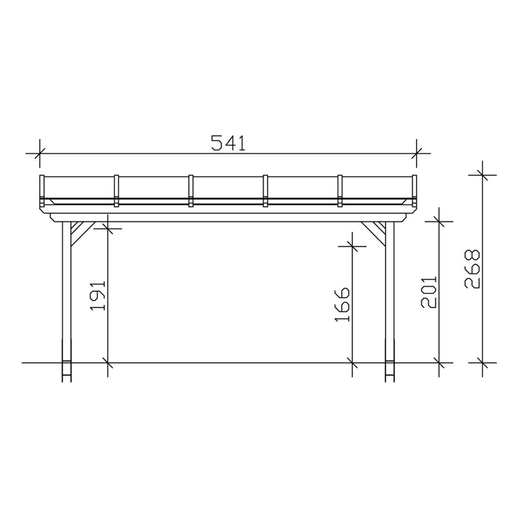 Technische Zeichnung Terrassenüberdachung Sanremo