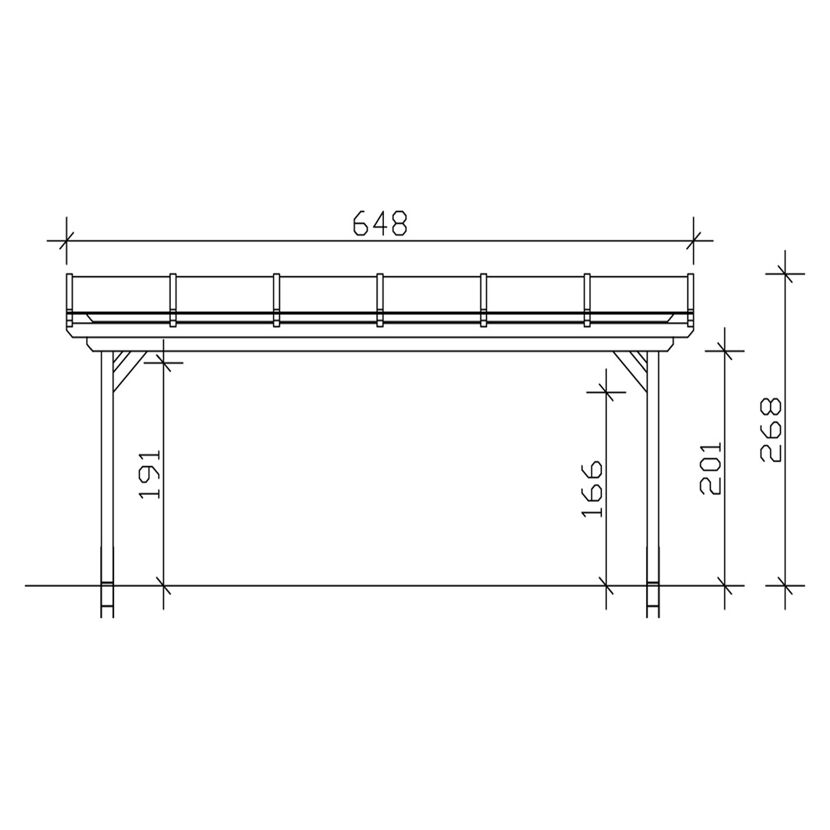 Technische Zeichnung des Terrassendachs Sanremo