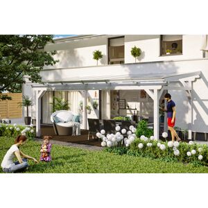 Terrassenüberdachung 'Sanremo' 648 x 300 cm Leimholz Doppelstegplatten weiß
