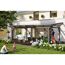 Familie im Garten mit Terrassenüberdachung Sanremo