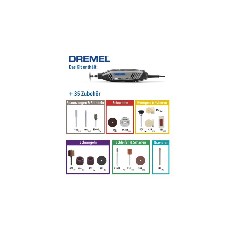 DREMEL 4250 Multifunktionswerkzeug mit 35 Zubehörteilen