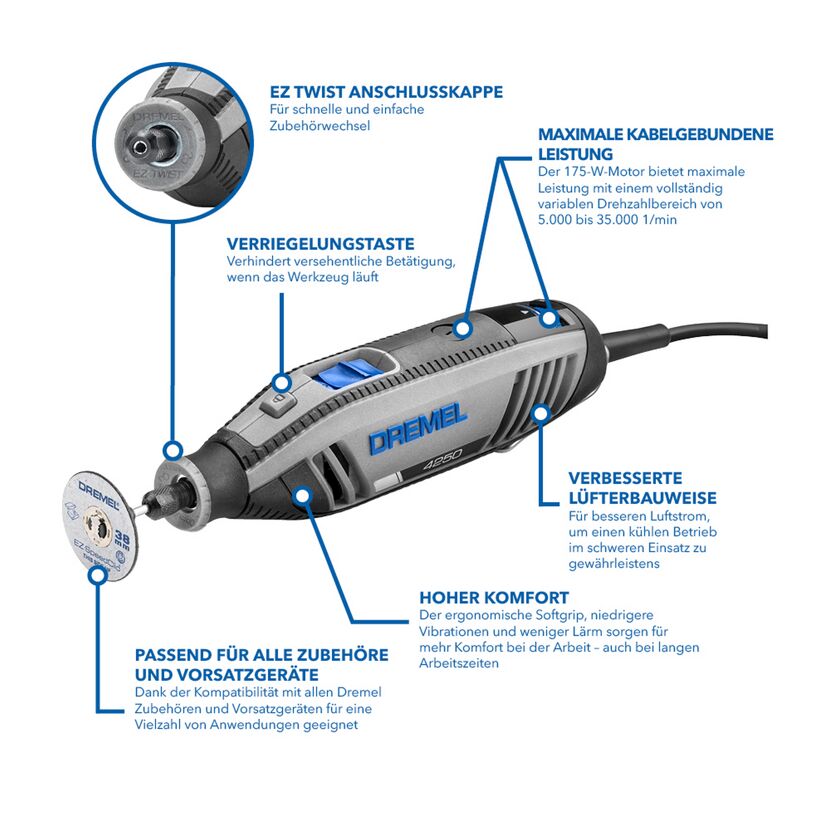 Dremel 4250 Multifunktionswerkzeug mit Zubehören