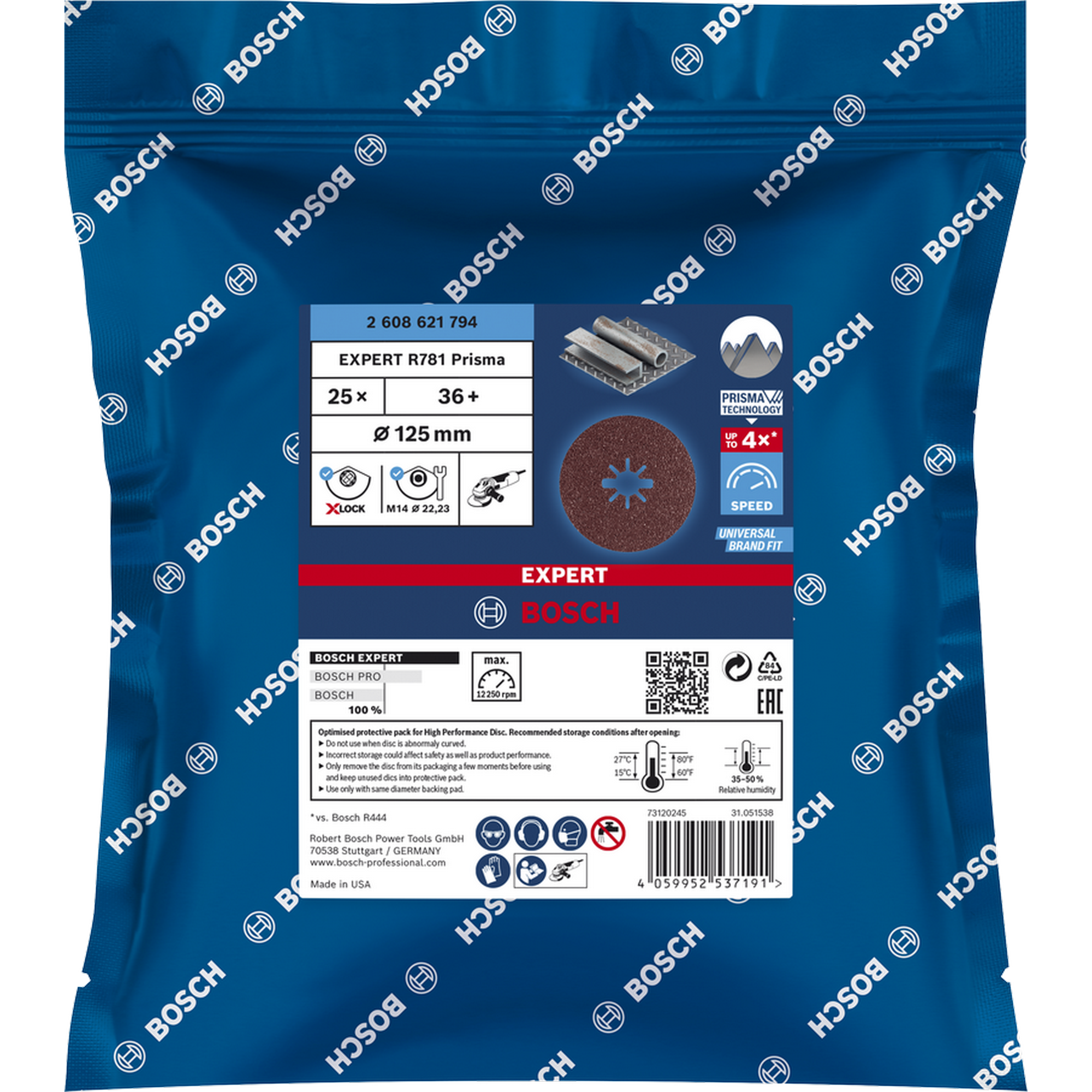Fiberschleifscheibe 'EXPERT R781 Prisma Ceramic X-LOCK' Ø 125 mm