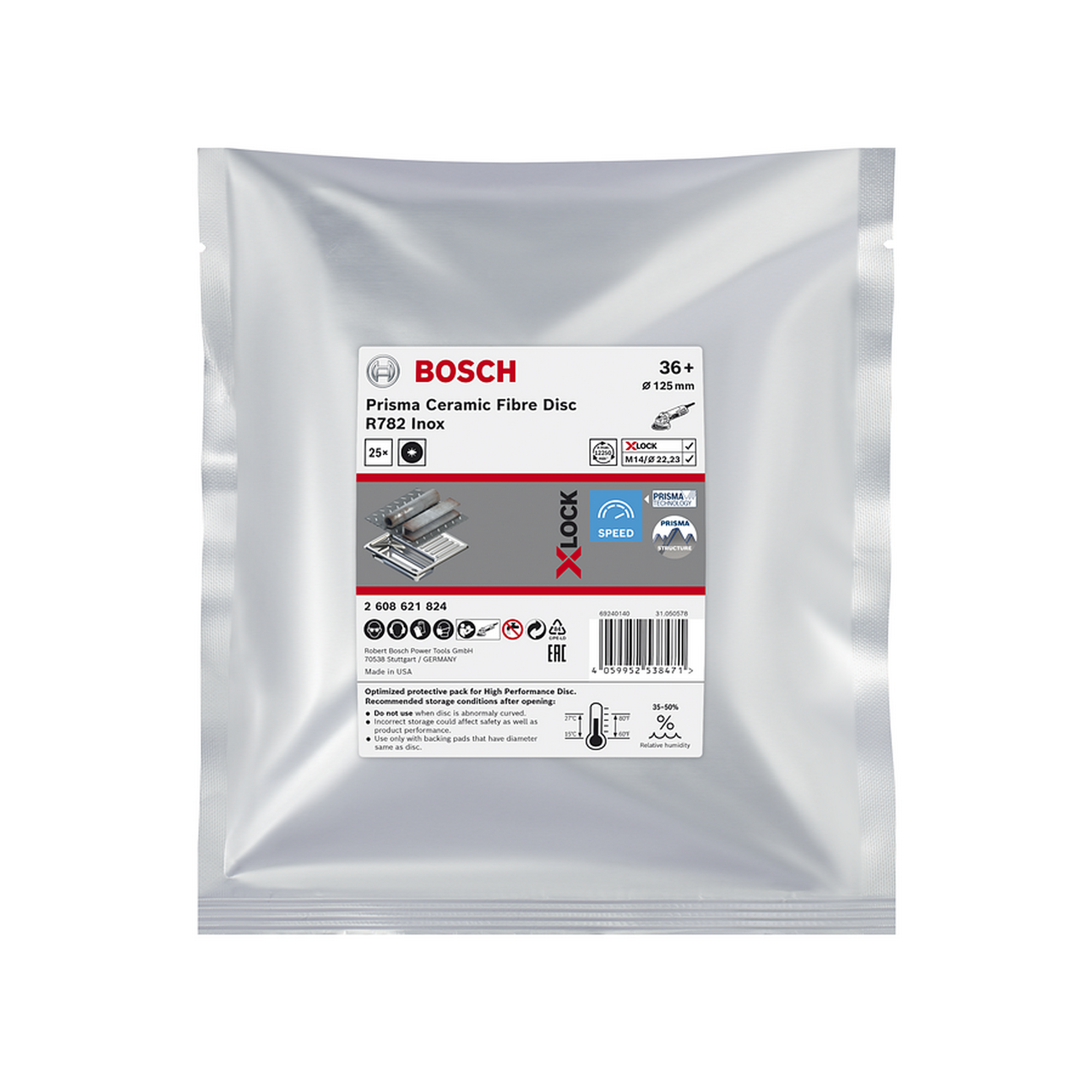 Fiberschleifscheibe 'EXPERT R782 Prisma Ceramic X-LOCK' Ø 125 mm