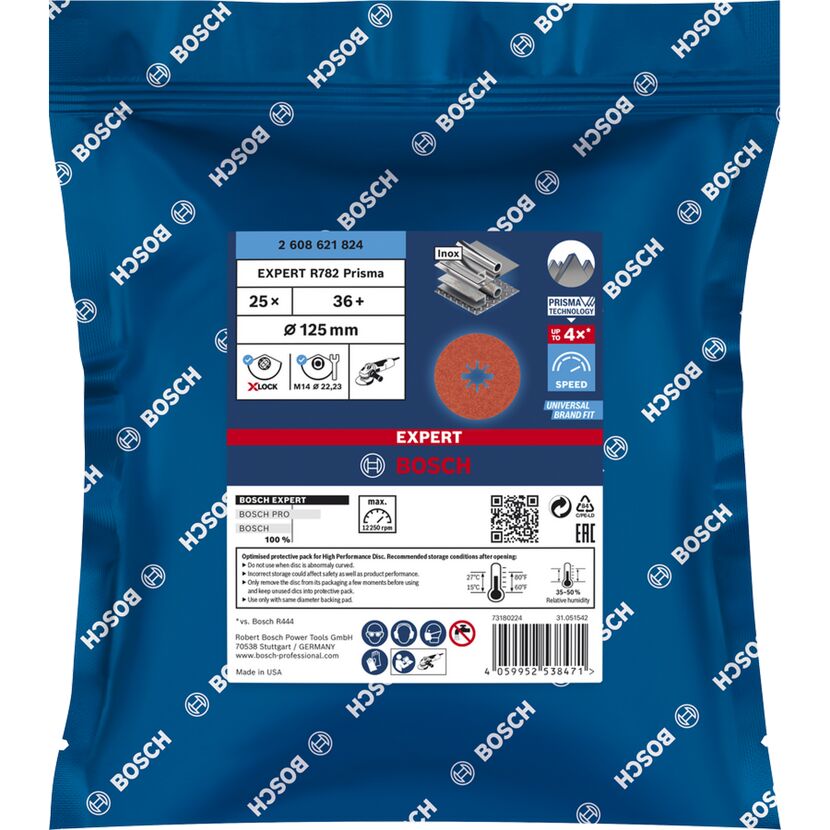 Fiberschleifscheibe 'EXPERT R782 Prisma Ceramic X-LOCK' Ø 125 mm