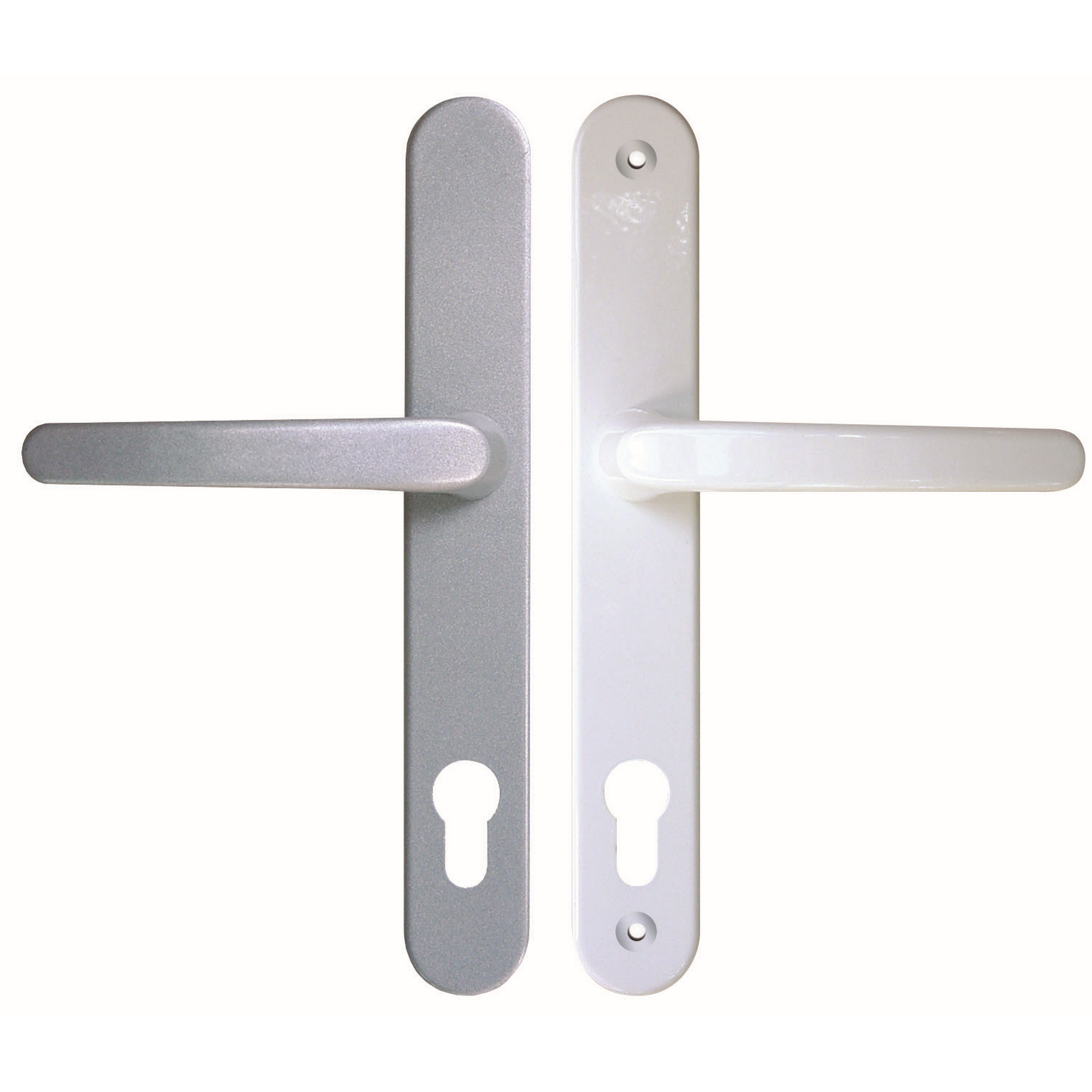 Türdrücker 'Compact' weiss/silber 92 mm