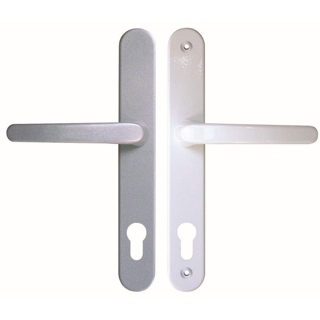 Türdrücker 'Compact' weiss/silber 92 mm