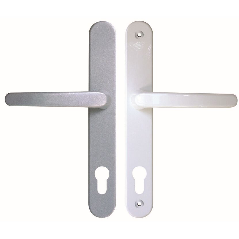 Türdrücker 'Compact' weiss/silber 92 mm
