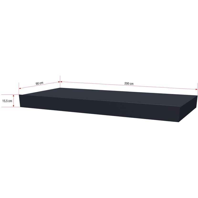 Vordach 'BS 200' Aluminium anthrazit 200 x 90 x 15 cm