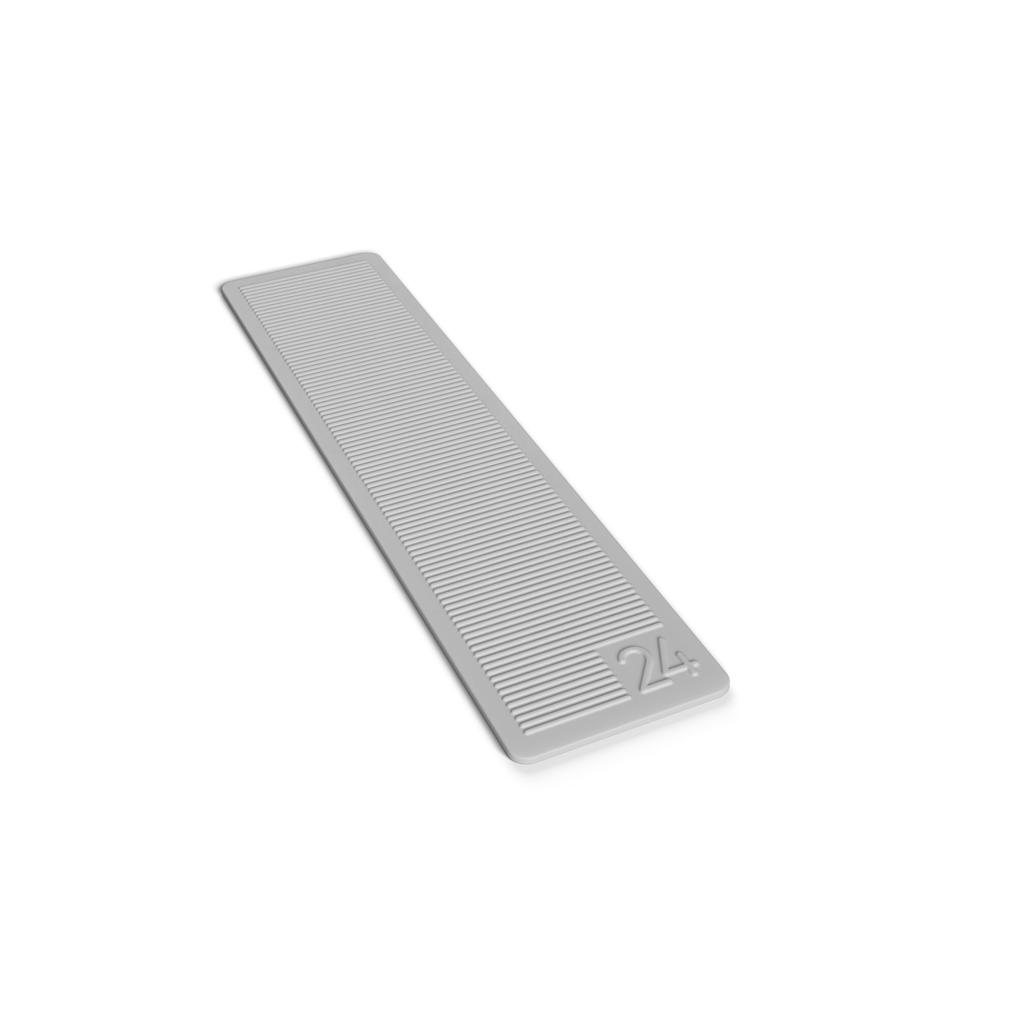 Graues Montageplättchen mit Rillen, 1 mm stark
