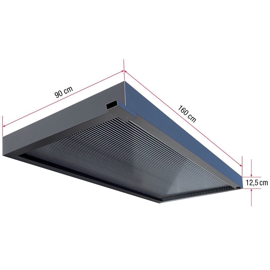 Vordach 'BS 3D-Line 160' Aluminium anthrazit 160 x 90 x 12,5 cm