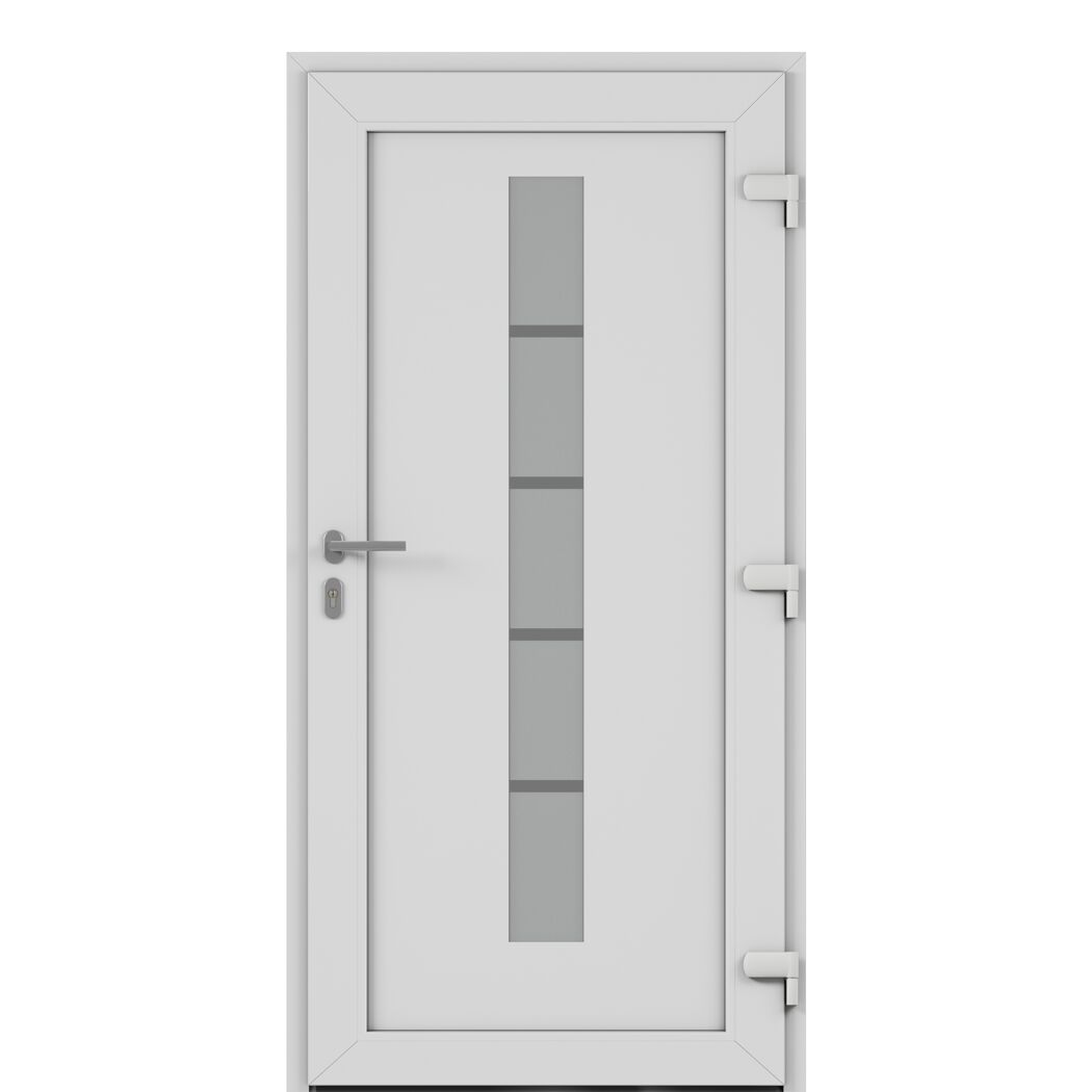 Alu-Kunststoffhaustür 'Calg' 1000 x 2000 mm DIN R