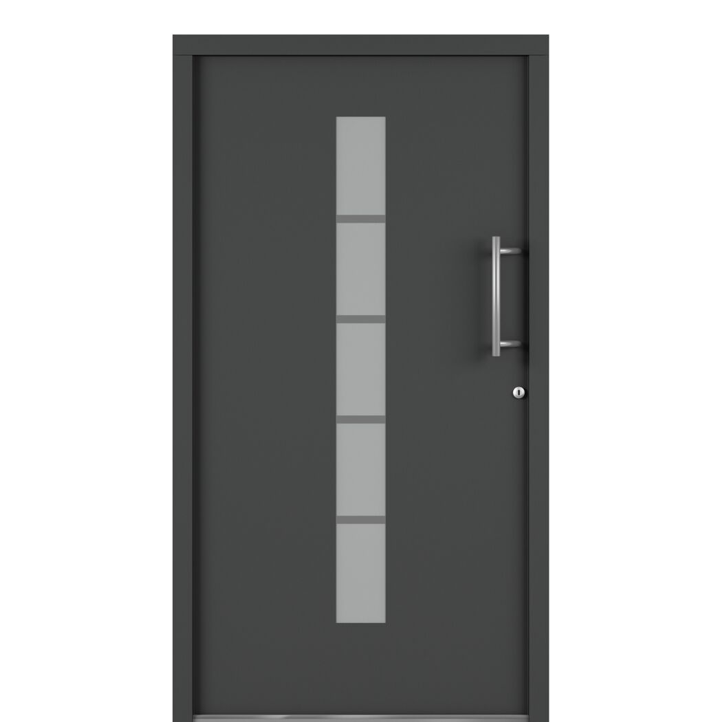 Alu-Kunststoffhaustür 'Calg' 1000 x 2000 mm DIN R
