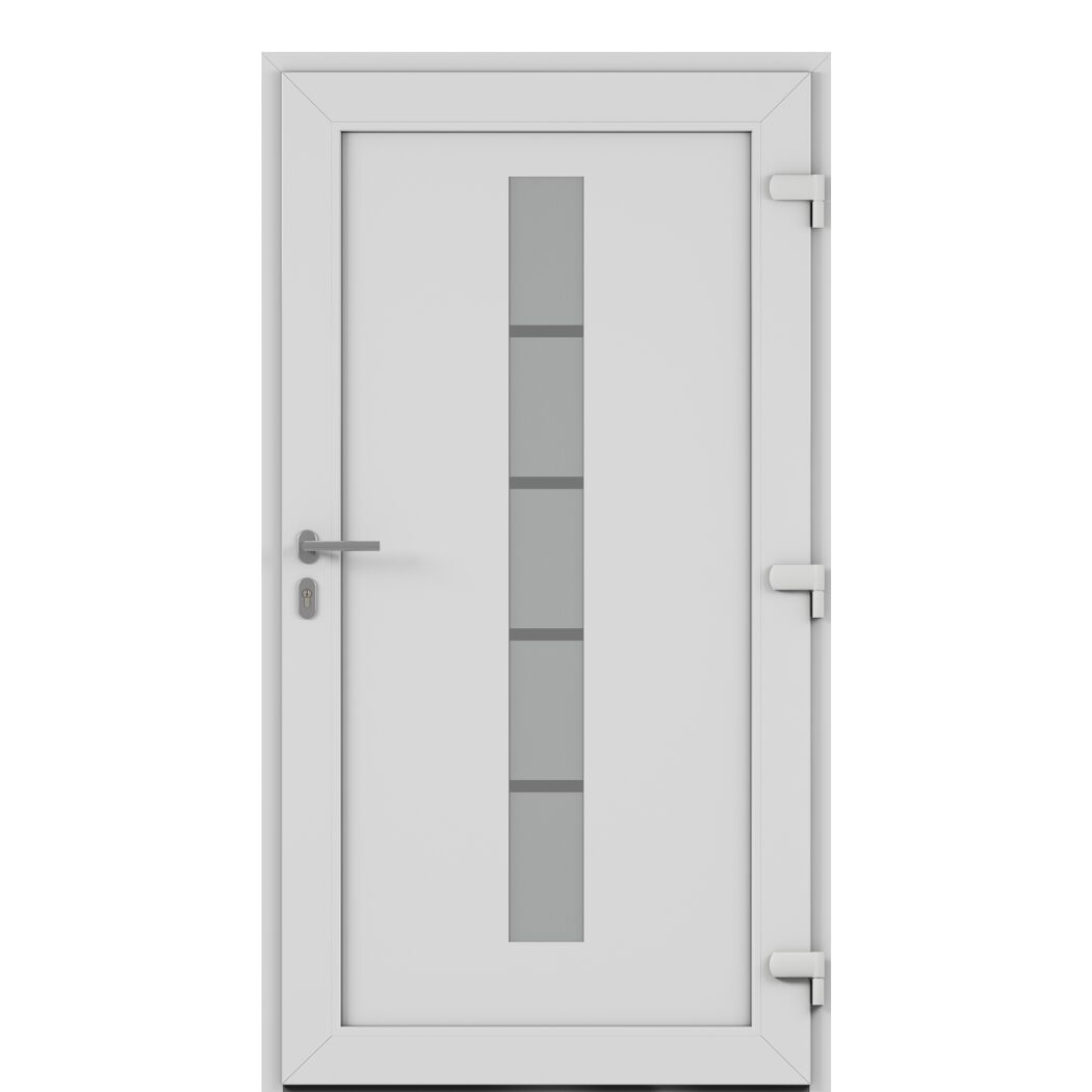 Alu-Kunststoffhaustür 'Calg' 1000 x 2000 mm DIN R