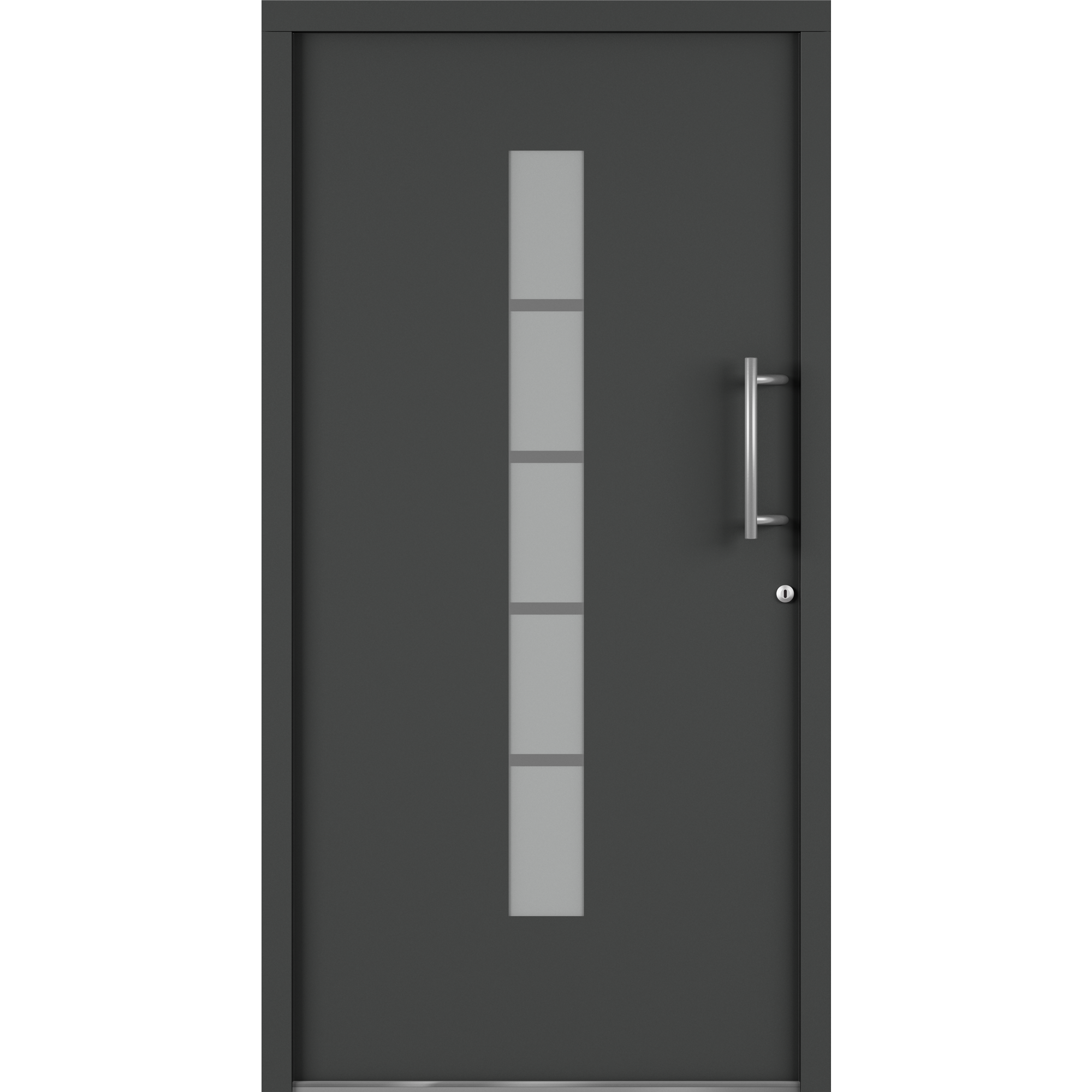Alu-Kunststoffhaustür 'Calg' 1100 x 2100 mm DIN R