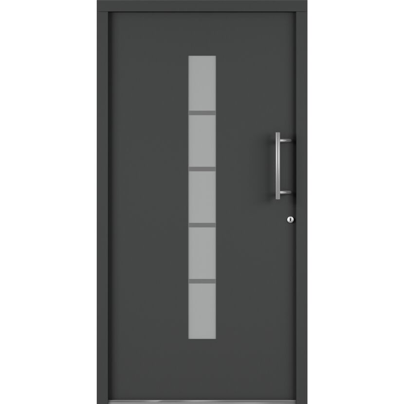Alu-Kunststoffhaustür 'Calg' 1100 x 2100 mm DIN R