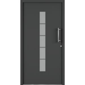 Alu-Kunststoffhaustür 'Calg' 1100 x 2100 mm DIN R