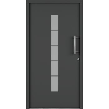 Alu-Kunststoffhaustür 'Calg' 1100 x 2100 mm DIN R