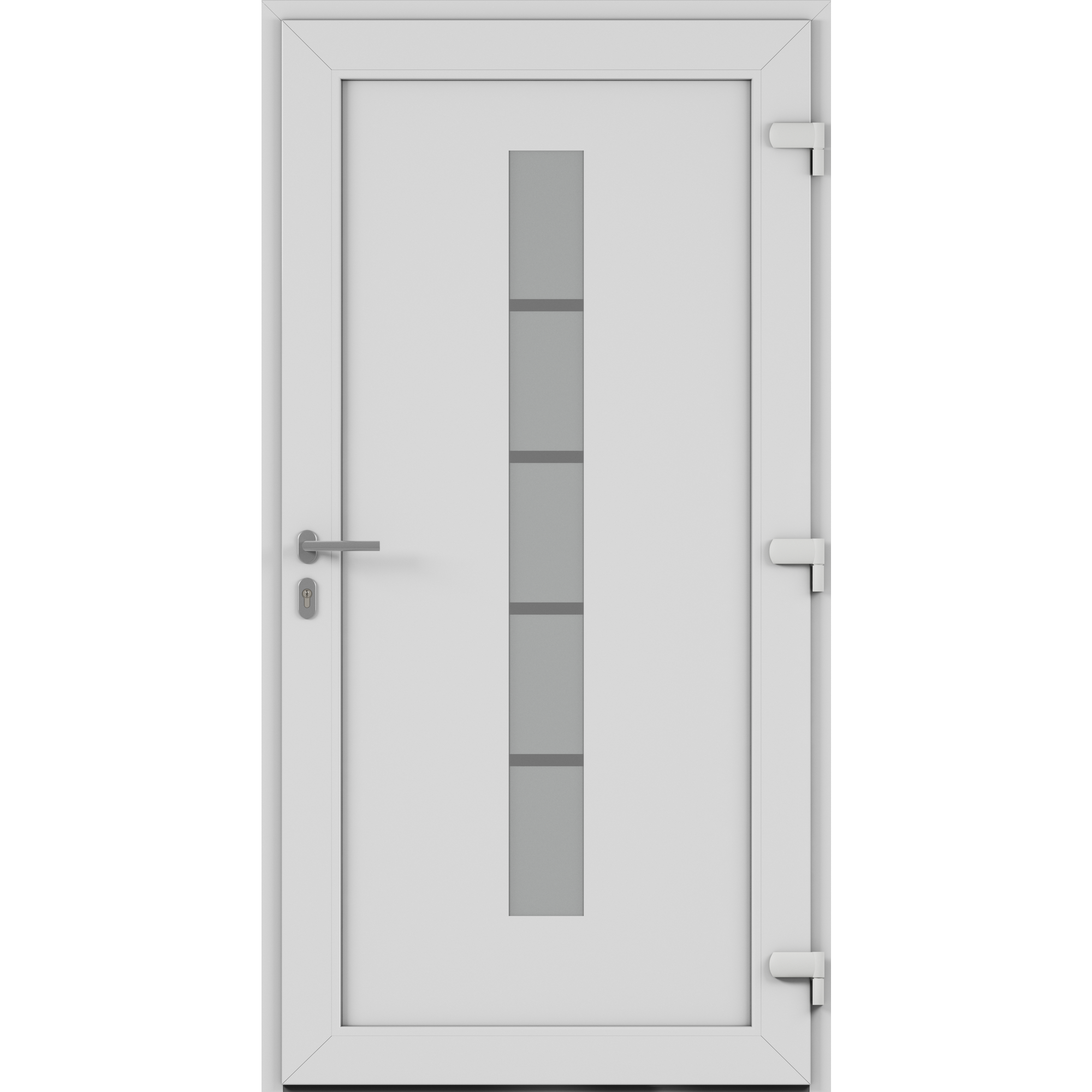 Alu-Kunststoffhaustür 'Calg' 1100 x 2100 mm DIN R