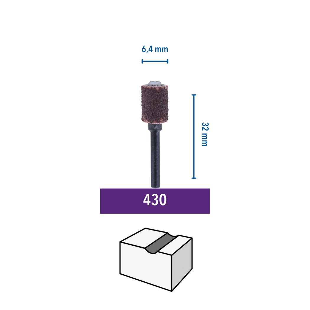 Schleifband K60 Ø 6,4 mm 2 Stück