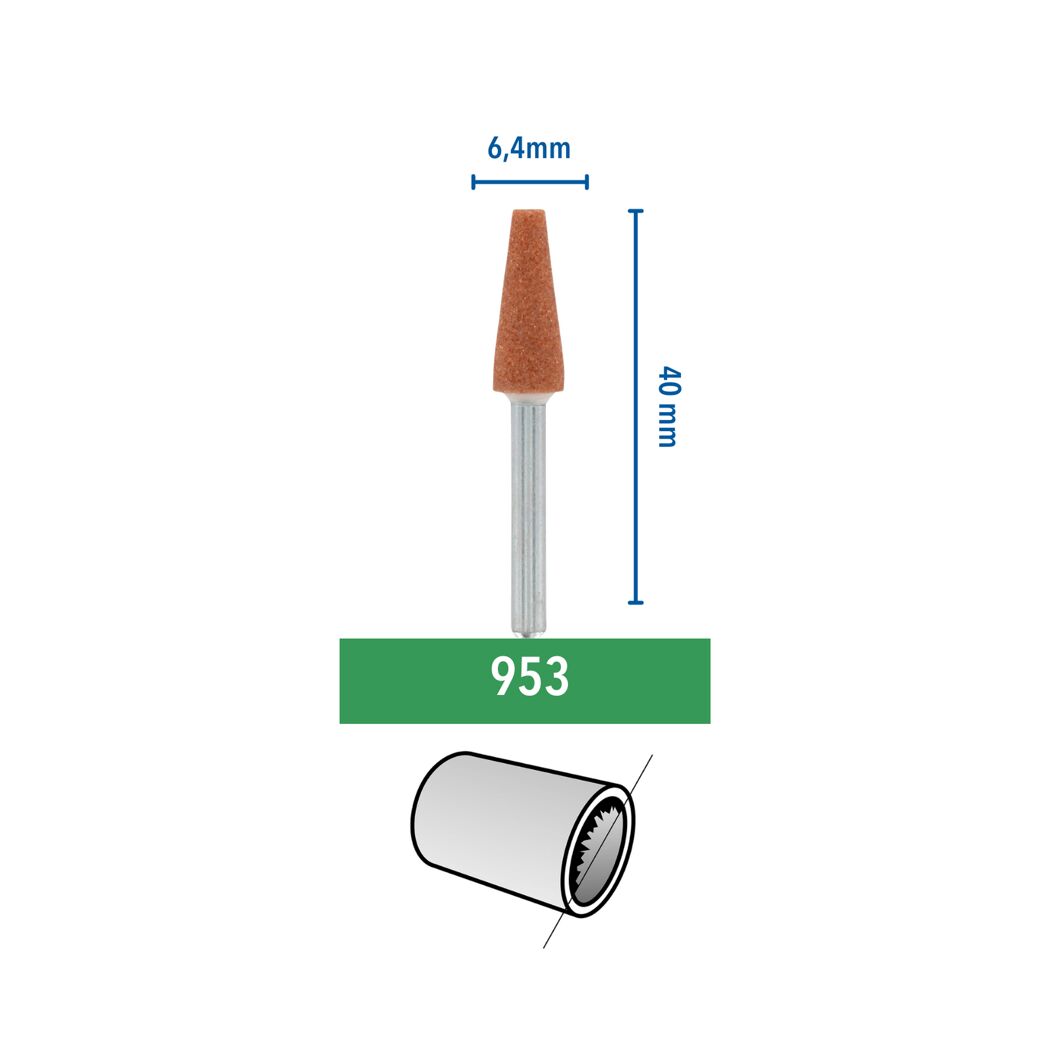Schleifspitze Ø 6,4 mm 3 Stück
