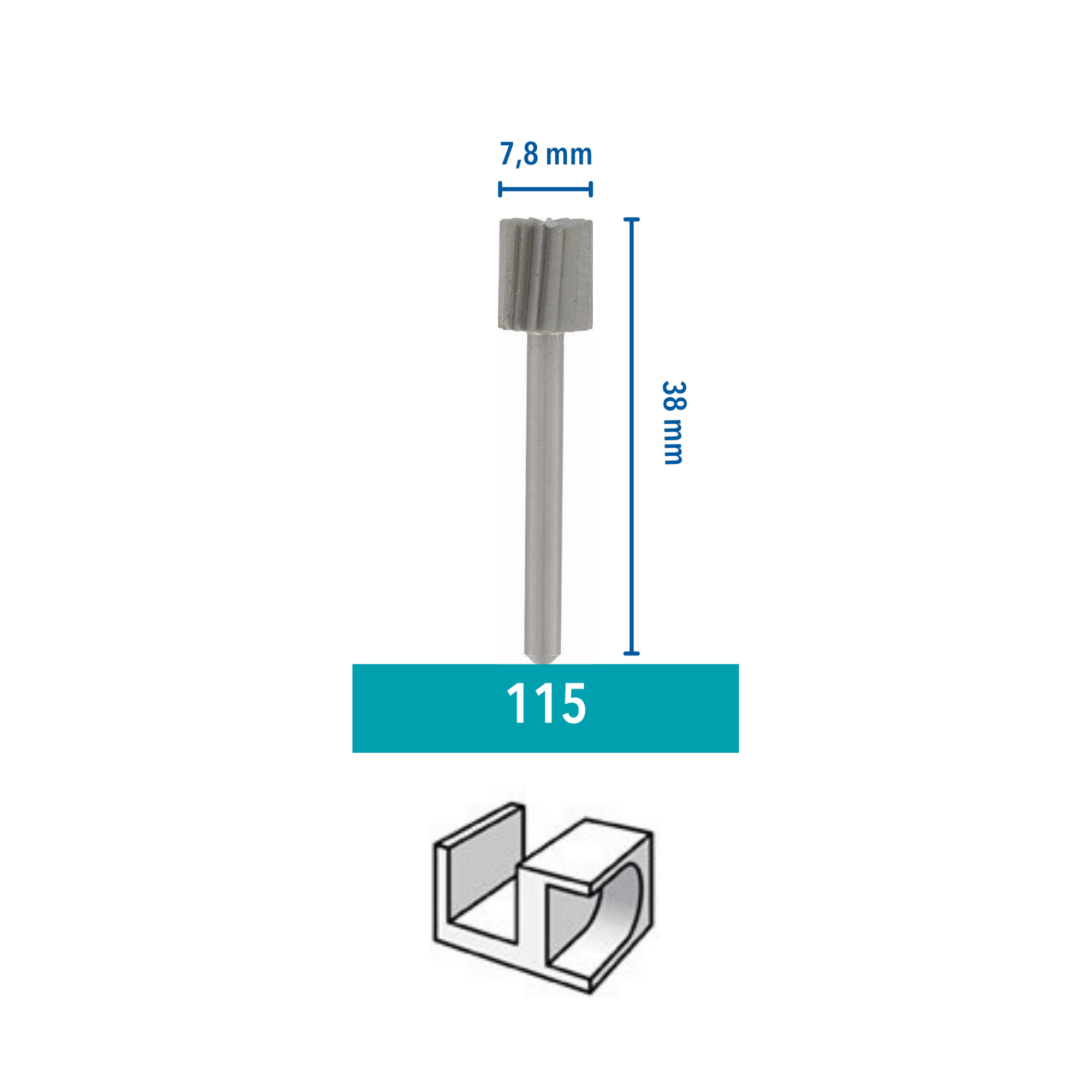 Hochgeschwindigkeitsfräsmesser Ø 7,8 mm + product picture