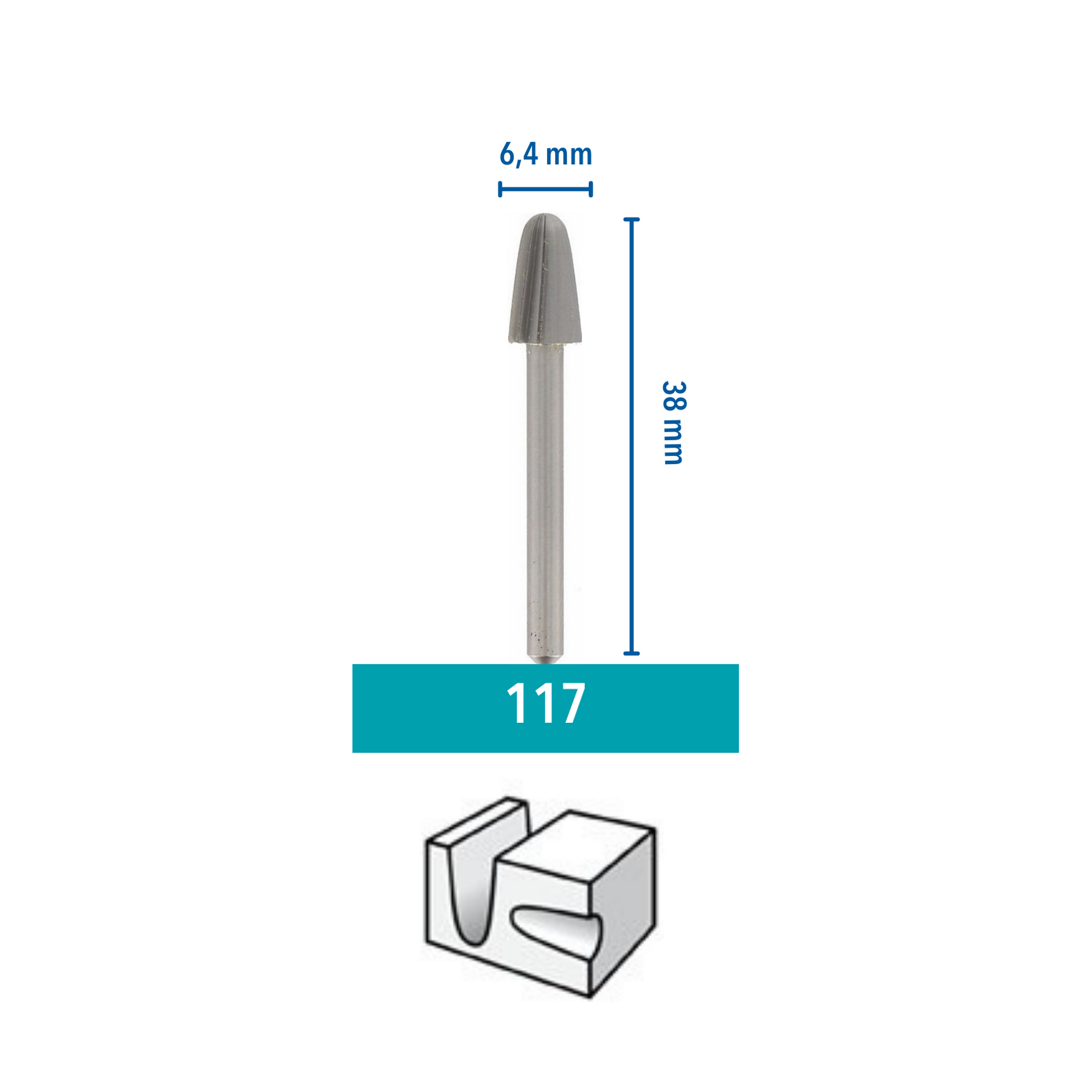 Hochgeschwindigkeits-Fräsmesser Ø 6,3 mm 2 Stück