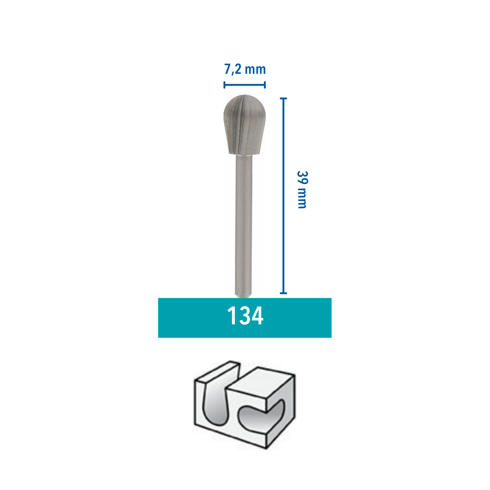 Hochgeschwindigkeits-Fräsmesser Ø 7,2 mm 2 Stück