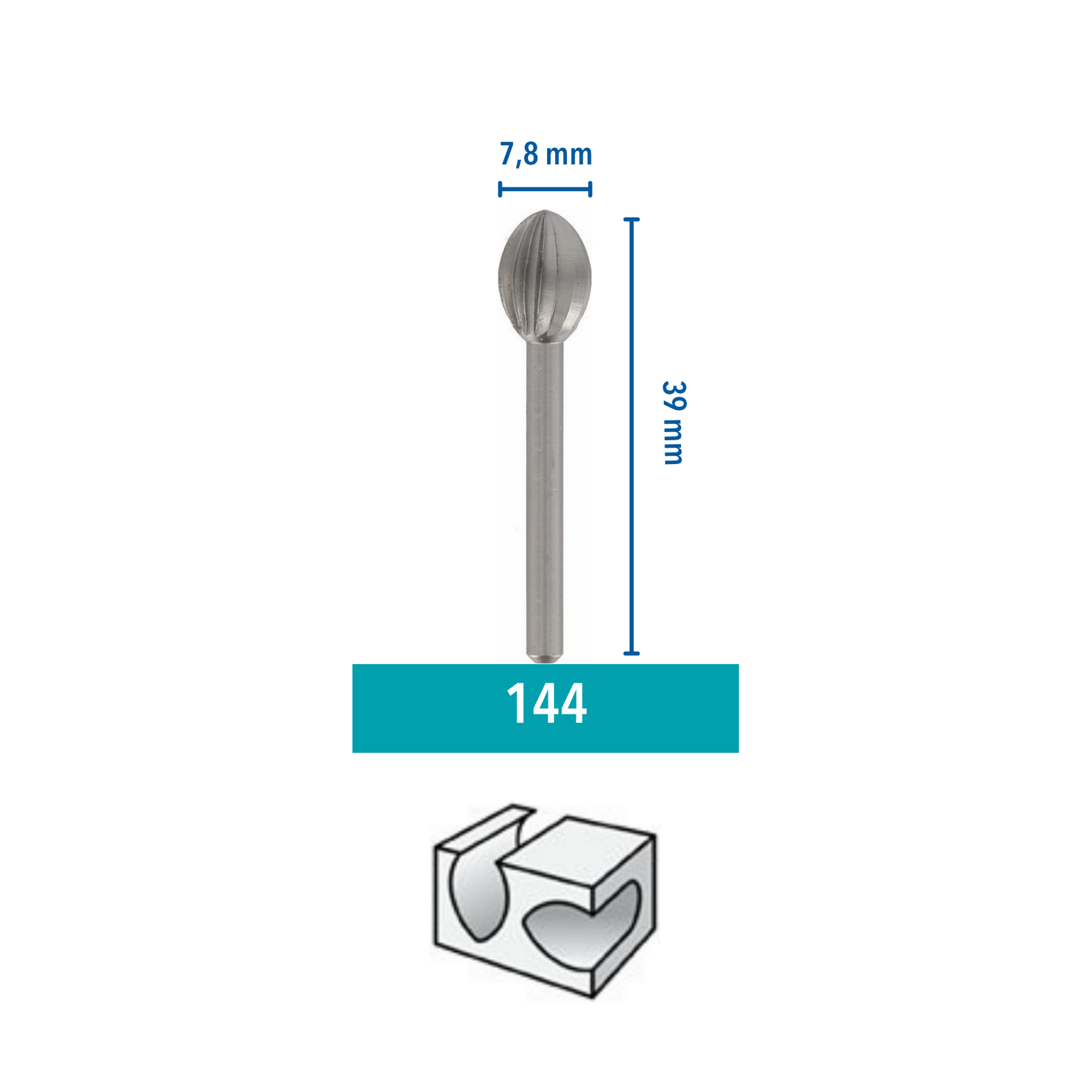 Hochgeschwindigkeits-Fräsmesser Ø 7,8 mm 2 Stück + product picture