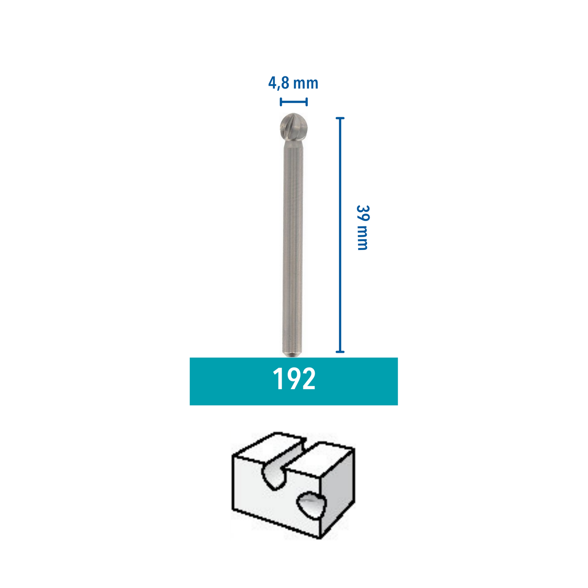 Hochgeschwindigkeitsfräsmesser Ø 4,8 mm + product picture