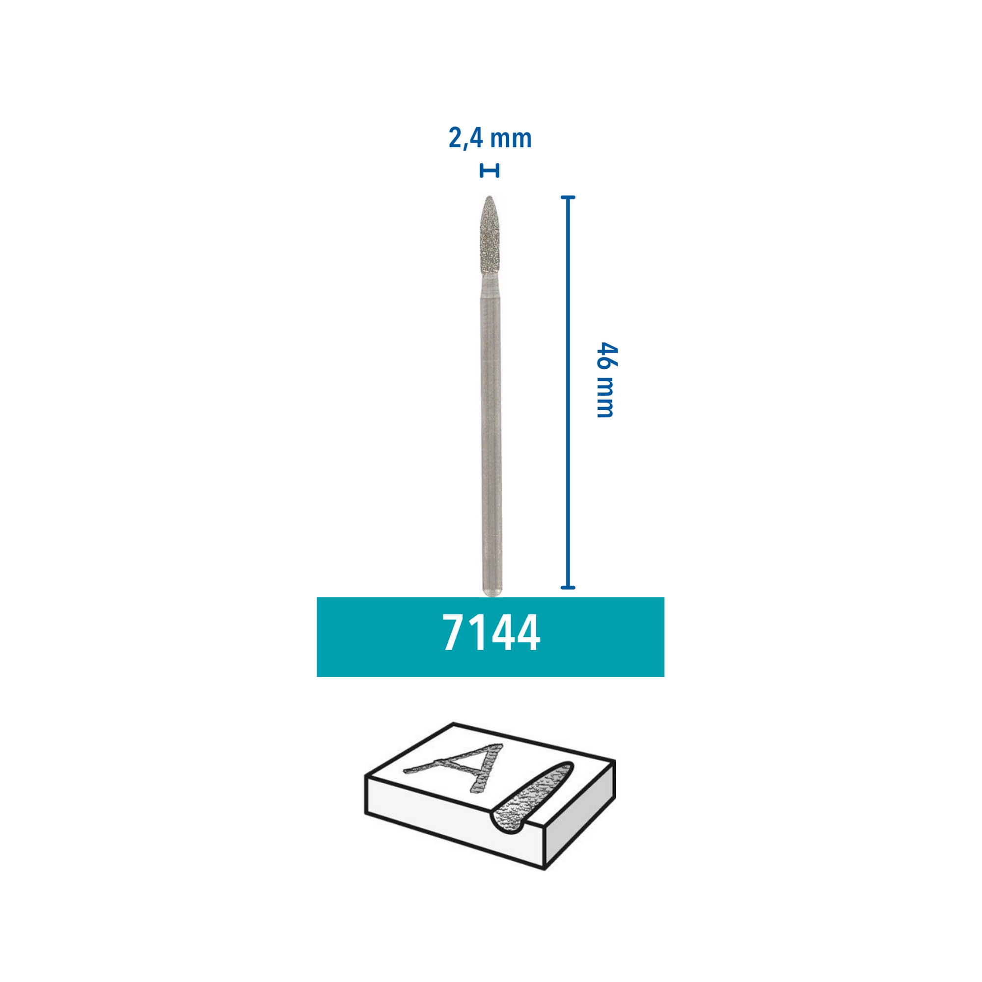 Fräser diamantbestückt 7144 Ø 3,2 mm 2 Stück + product picture