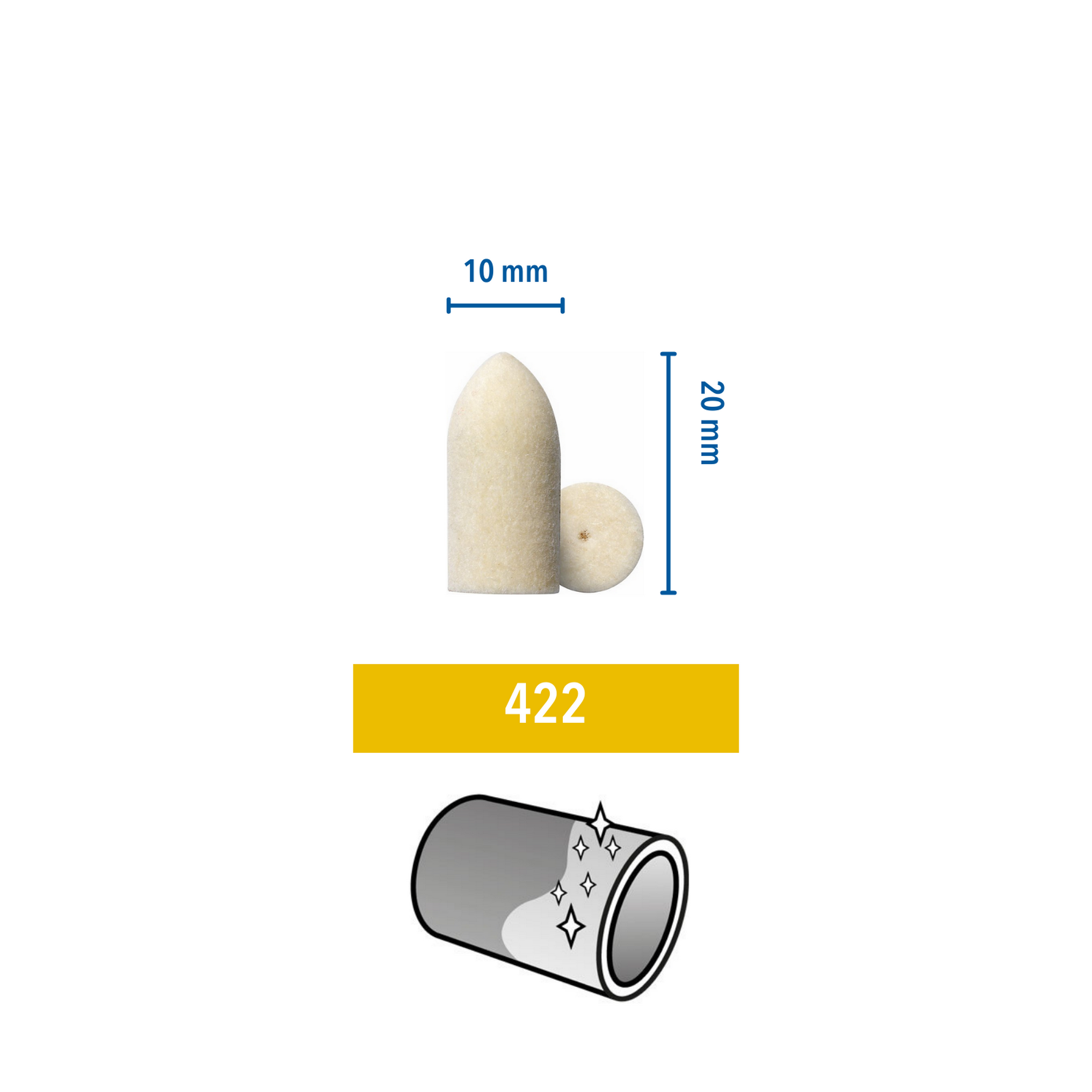 Filzpolierspitzen 10 mm 4er-Pack + product picture